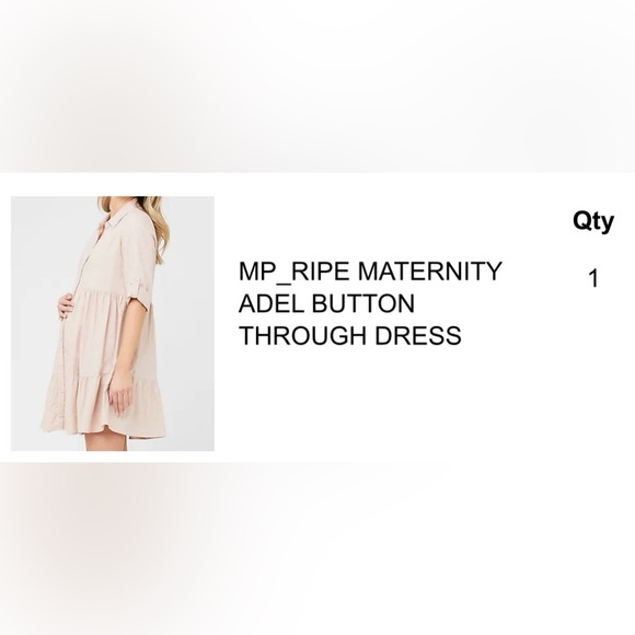 Ripe Maternity Women’s Adel Linen Blend Soft Pink Flowy Shirt Dress. Size M. NWT - Picture 11 of 12